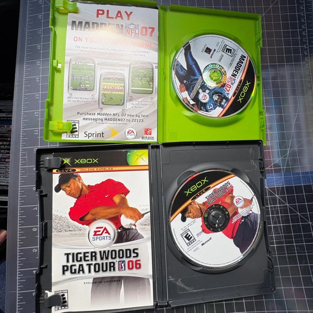 EA Sports Xbox Video Game Lot 6 Games Madden Tiger‎ Woods MVP Baseball Good